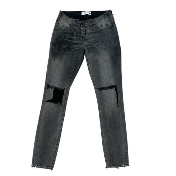 One Teaspoon Gray Skinny Leg Distressed Ankle Cropped Pants(Size 26) - Picture 2 of 10